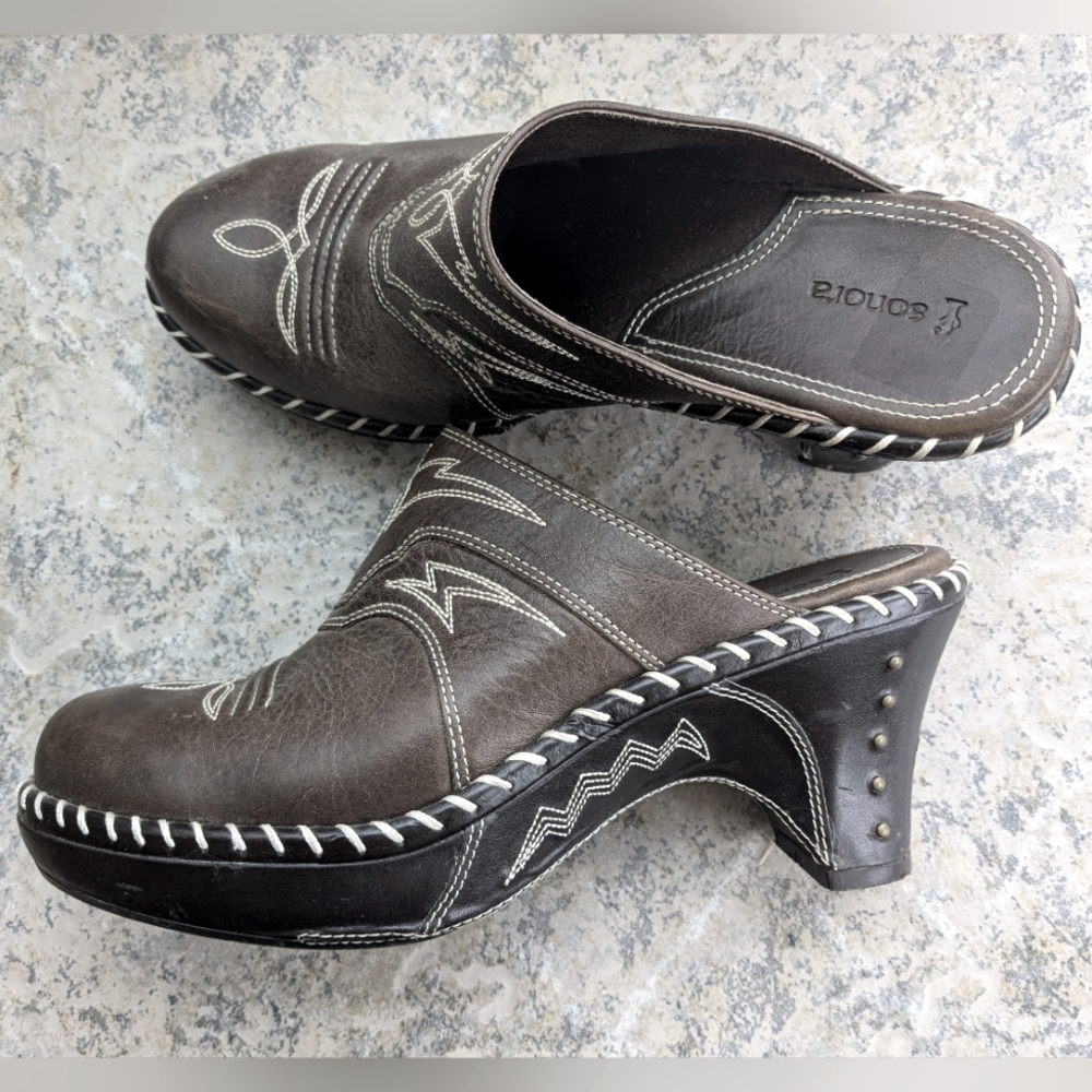 Sonora Mule Clog slip-on Cowboy Boot Style